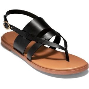 COLE HAAN Finley Grand Sandal Size 10.5 B Black Leather